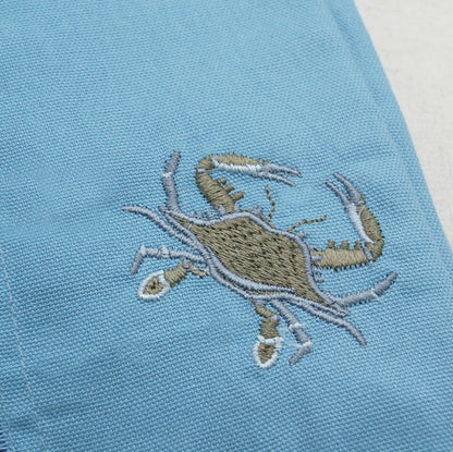 Rightside Design - Coastal Blue Crab Embroidered Napkin Set 4