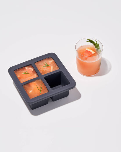 W&P - Extra Large Cocktail Cube Silicone Ice Tray: Charcoal