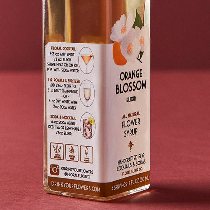 Floral Elixir Co. - Orange Blossom Elixir. All Natural Cocktail & Soda Syrup.: Small - 2 oz/60mL
