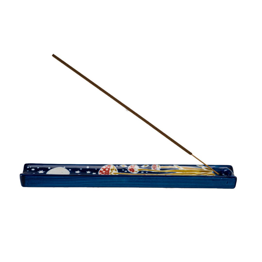 Handpainted Toadstool Ceramic Incense Holder