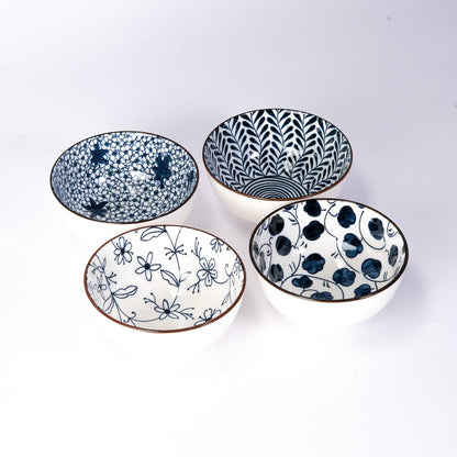 Nippon Blue 4-Piece 10 oz 4.5" Rice Bowl Gift Set