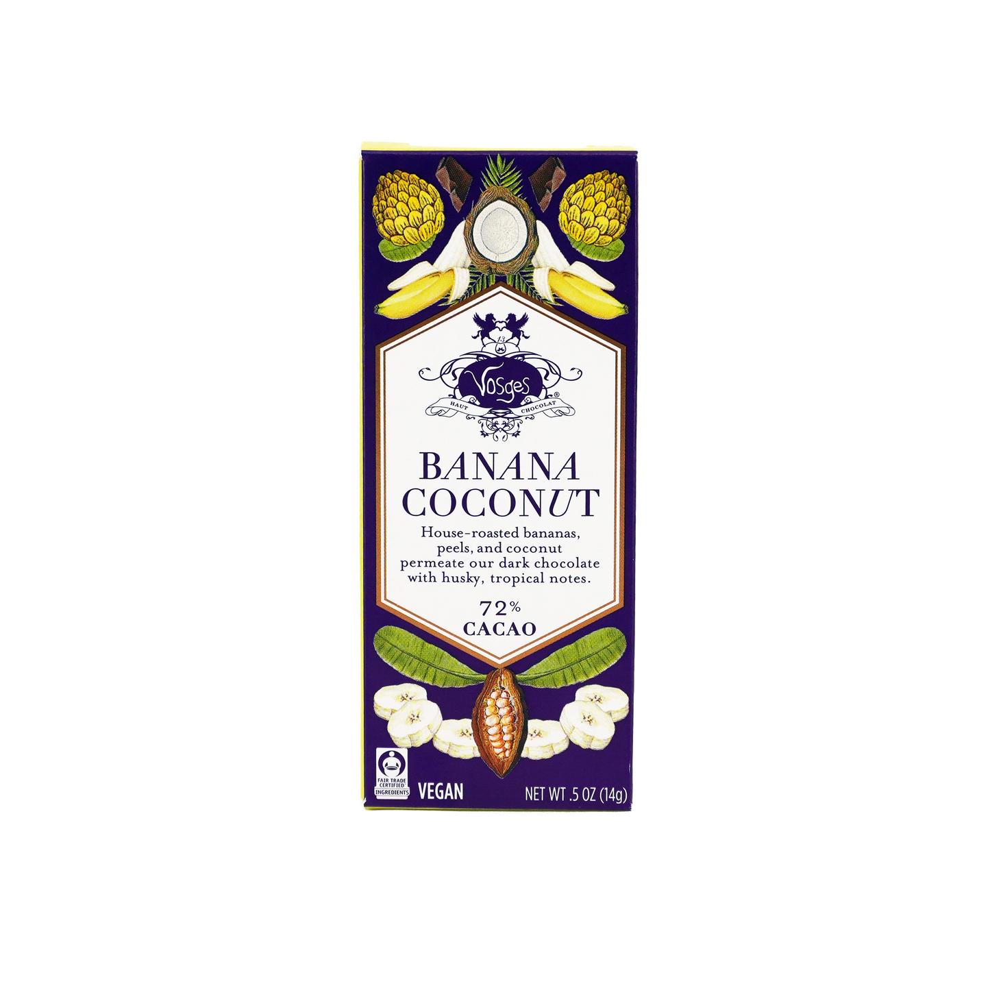 Mini Dark Chocolate Bar w/ Banana & Coconut - Gourmet