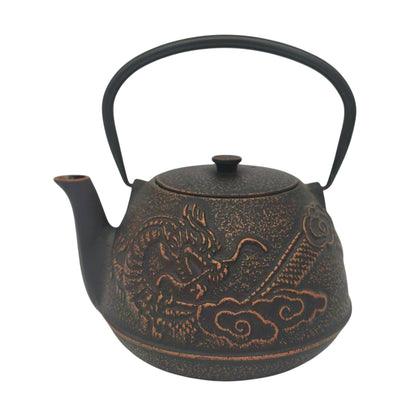 Bronze Dragon Design 40oz Cast Iron Tea Pot