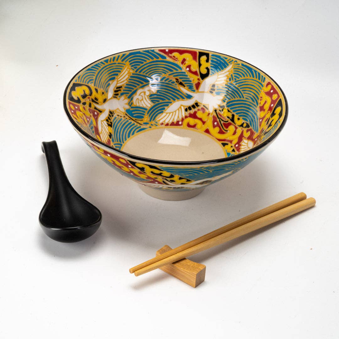 Japanese Crane Ramen Bowl Set | Urban Tokyo