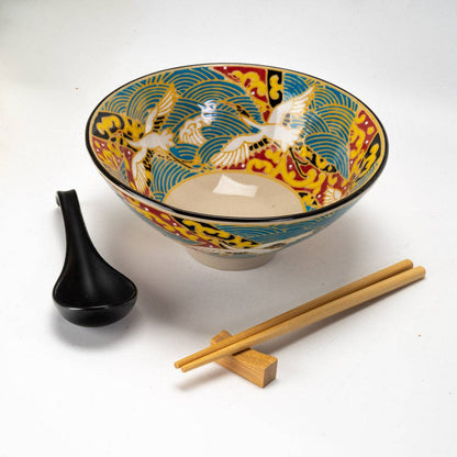 Japanese Crane Ramen Bowl Set | Urban Tokyo