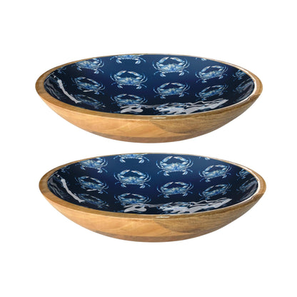 Blue Crab Shallow Bowl 10"