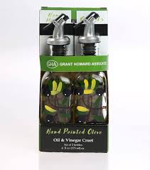 Olive Design Oil & Vinegar 2 pc. cruet set