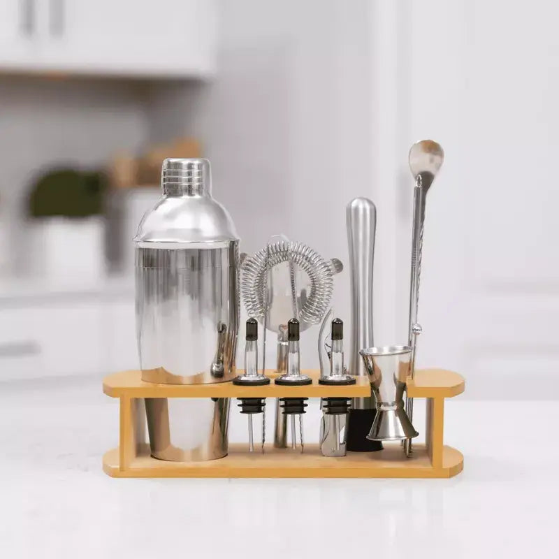 Stainless Steel Cocktail Shaker & Bartender Tool Set