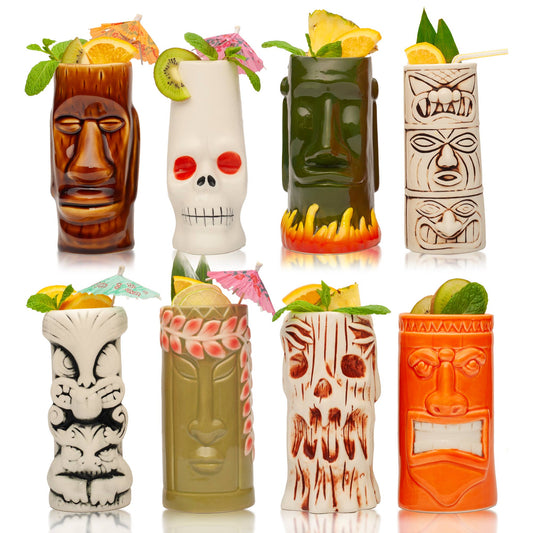 Lemonsoda - Hard-Carved and Hand-Painted Tiki Mugs - Assorted  (1pc)