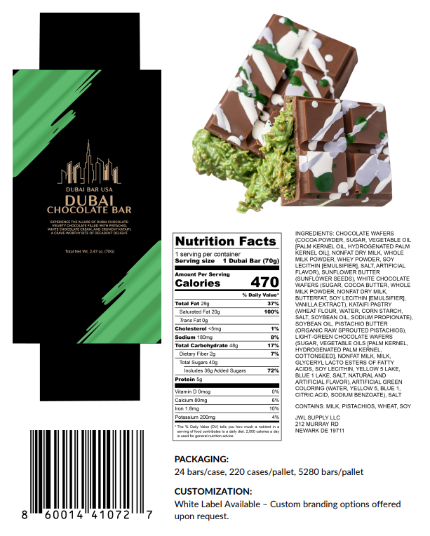 Dubai Chocolate Bar – Pistachio