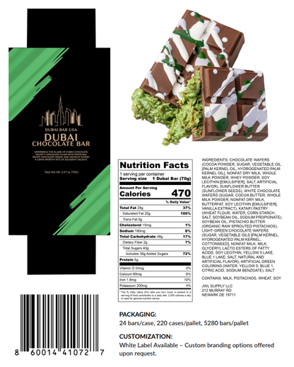 Dubai Chocolate Bar – Pistachio