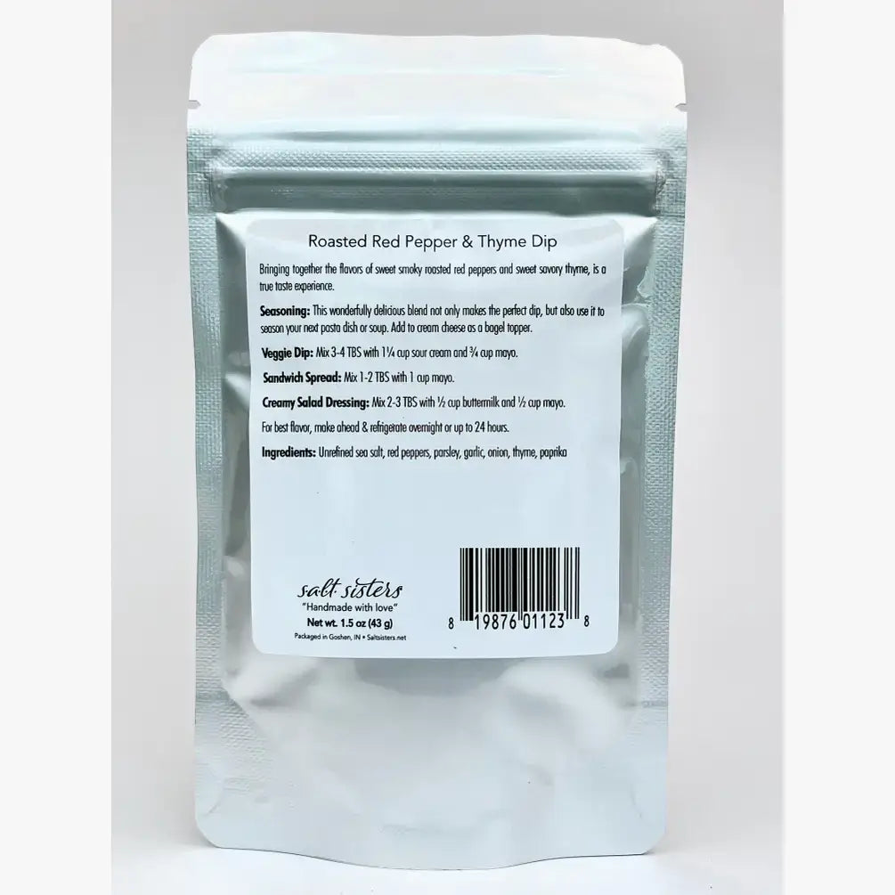 s.a.l.t. sisters (salt sisters) - Dip Mix - Roasted Red Pepper & Thyme - Packaged Weights: 2 oz