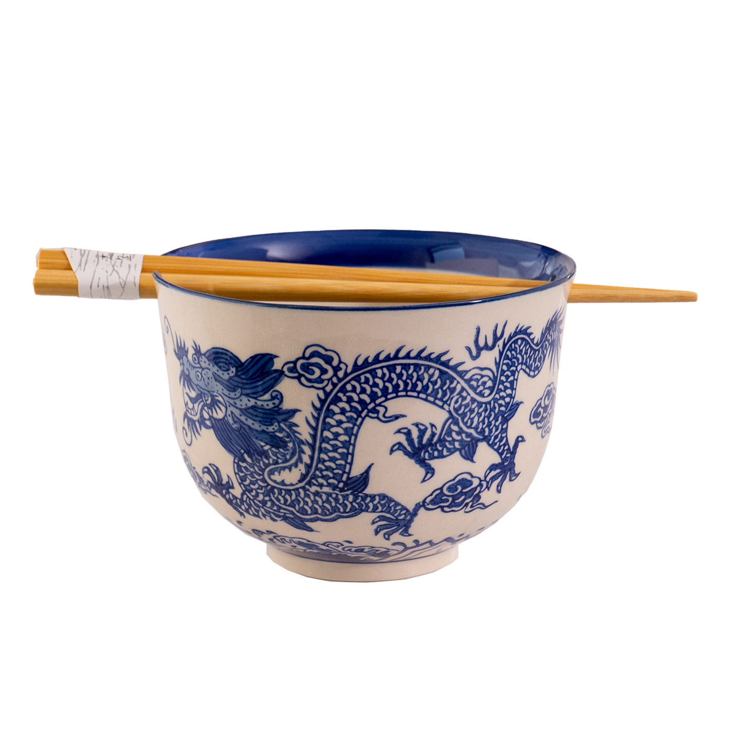 Blue Dragon Bowl With Chopsticks Set