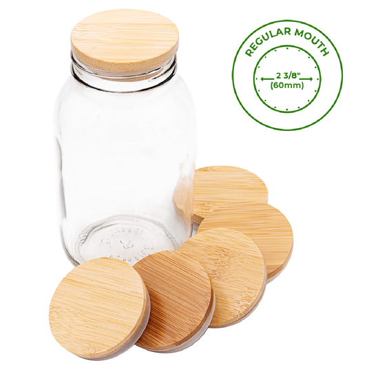 Mason Jar Lifestyle - Bamboo Storage Stopper Lids for Mason Jars: Regular mouth