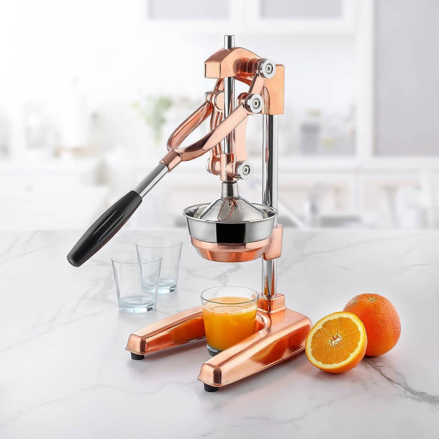 Zulay Kitchen - Professional Manual Citrus Press - Extra Tall Citrus Juicer: Extra Tall Chrome Finish