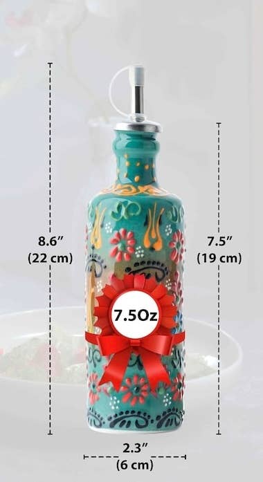 Hand-Painted Turkish Ceramic Olive Oil Dispenser