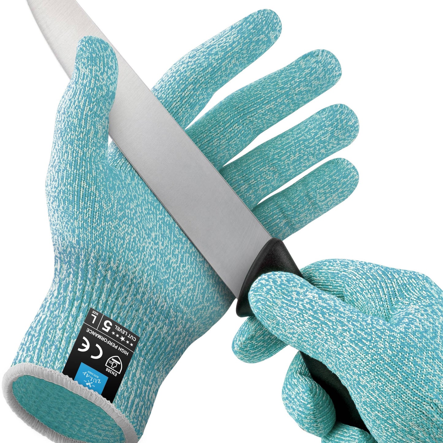 Zulay Kitchen - Cut Resistant Gloves Level 5 Protection - Large: Gray