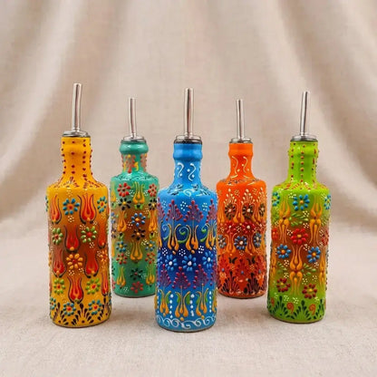 Hand-Painted Turkish Ceramic Olive Oil Dispenser