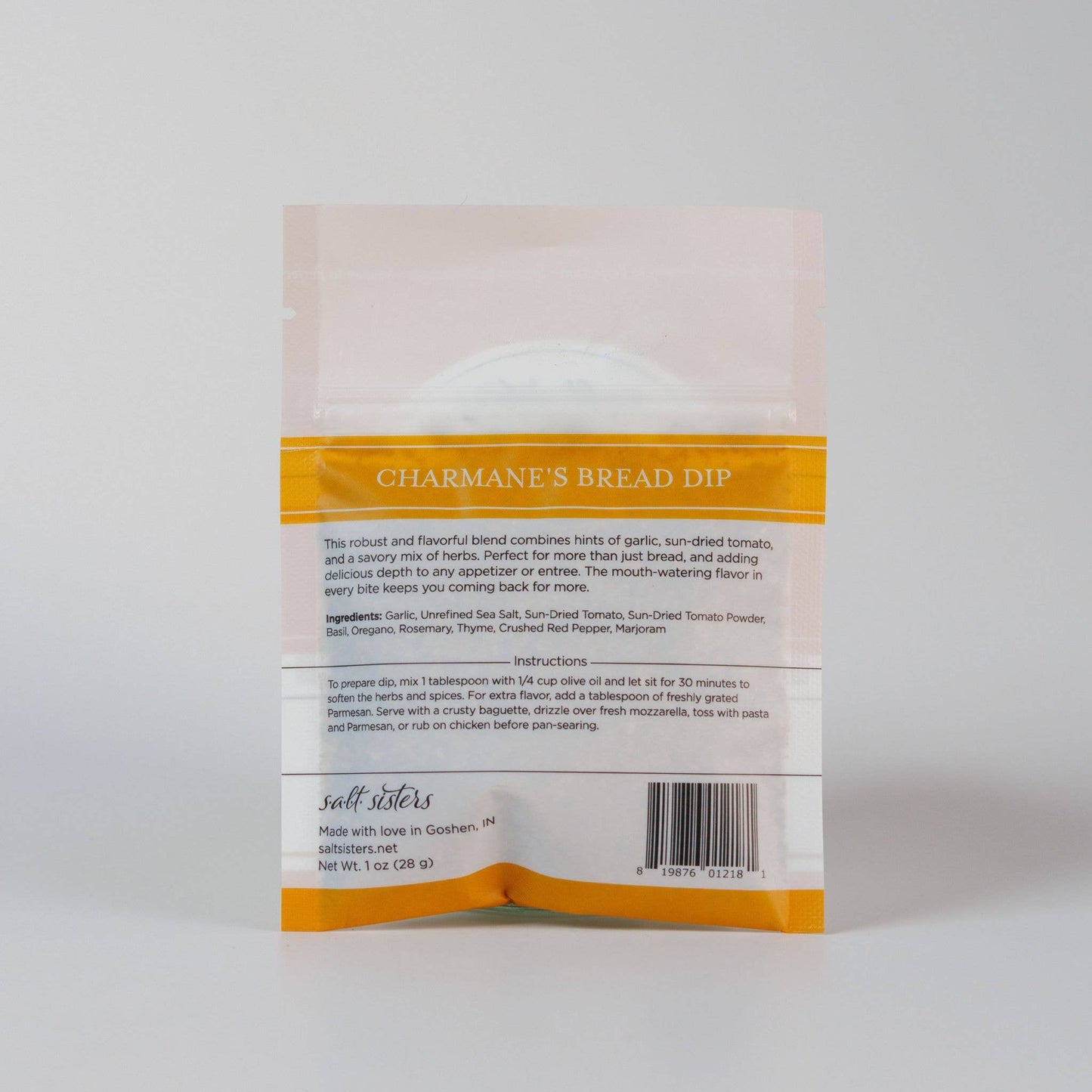 Salt Sisters - Dip Seasoning Mix - Charmane’s Bread Dip - Packaged Weights: 2 oz