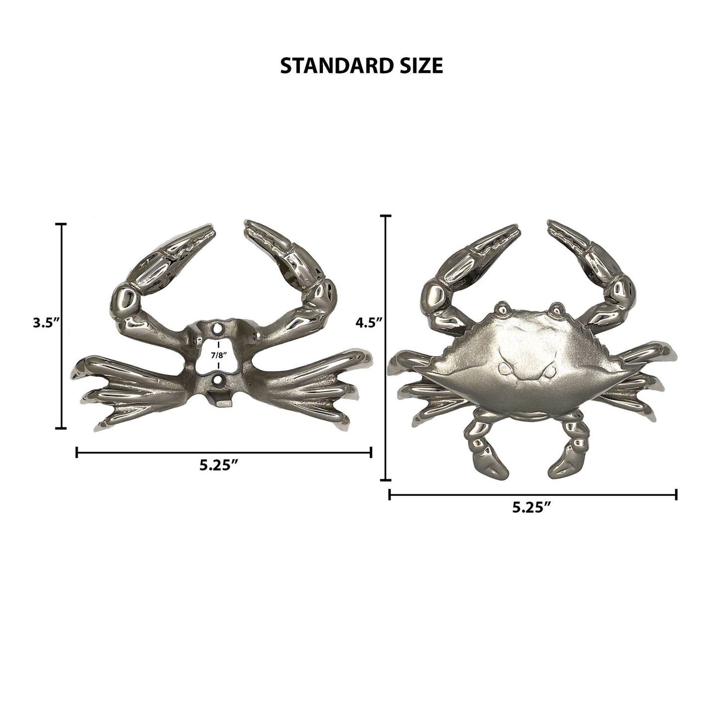 Michael Healy Designs - Crab Door Knocker: 6H x 7W / Nickel Silver