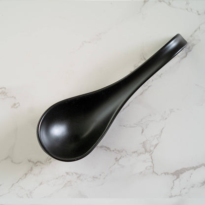 5.9" Porcelain Soup Spoon Black