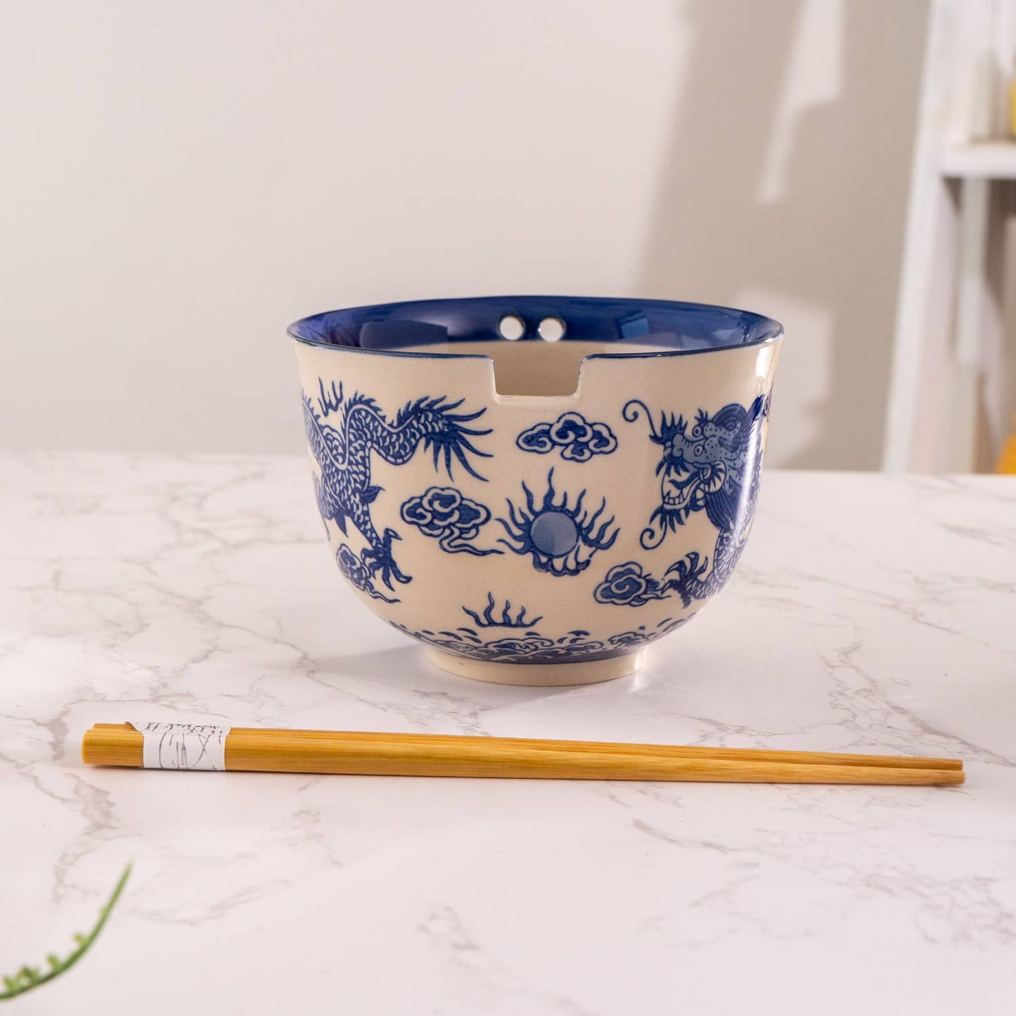 Blue Dragon Bowl With Chopsticks Set