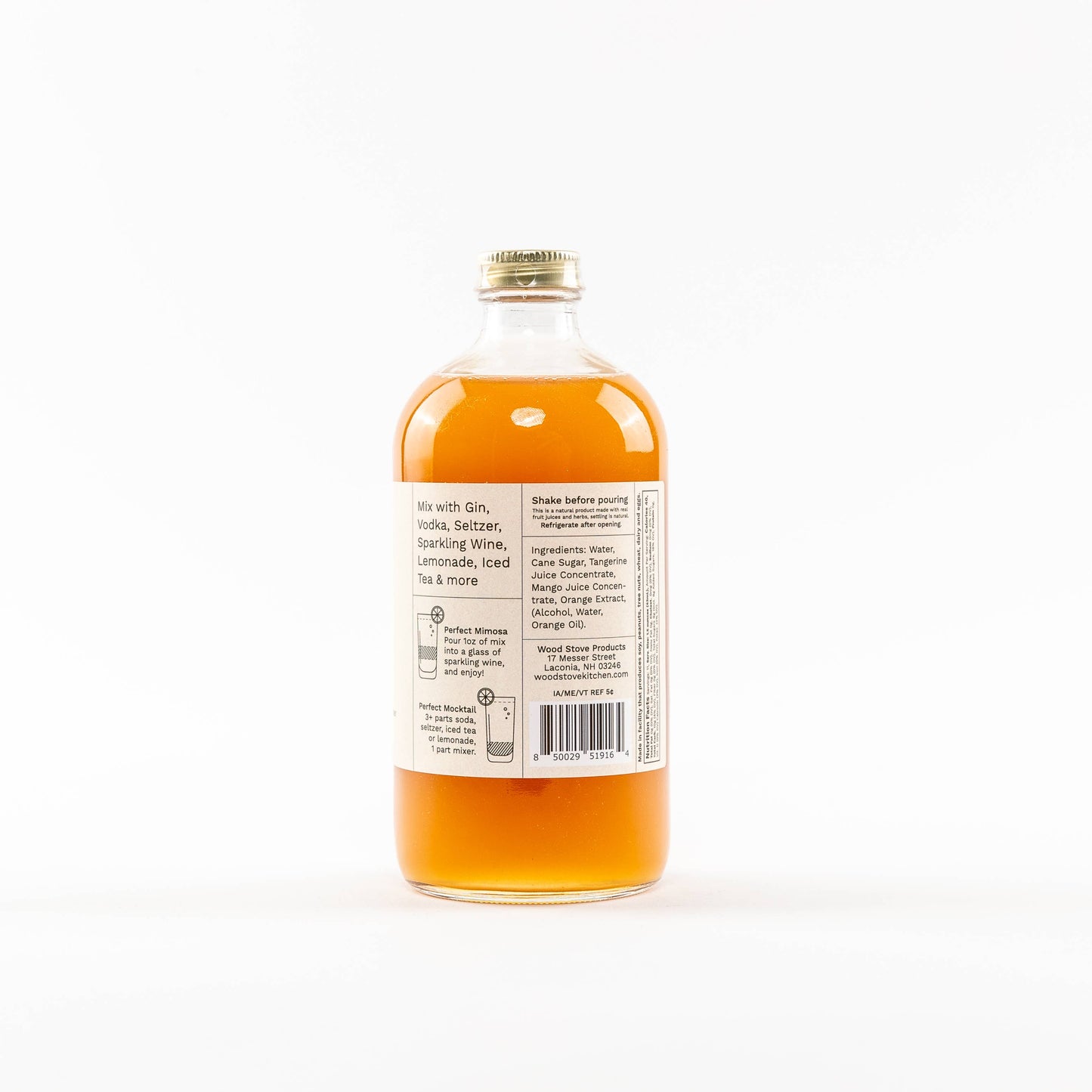 Wood Stove Kitchen-Mimosa Mixer w/ Tangerine & Mango for Cocktails and Mocktails, 16 fl oz