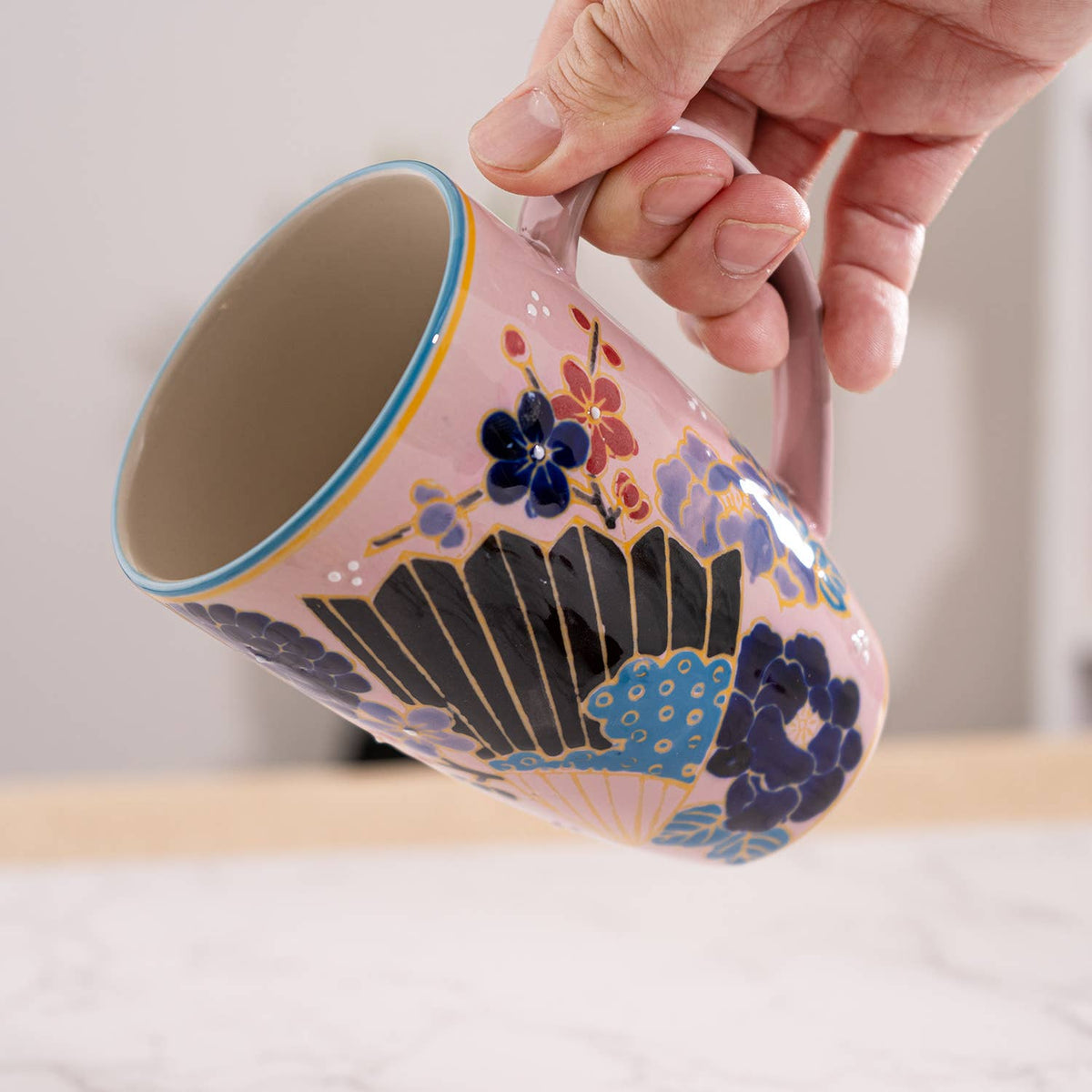 Festival Fan Design 15oz Tea Mugs with Lid and Infuser