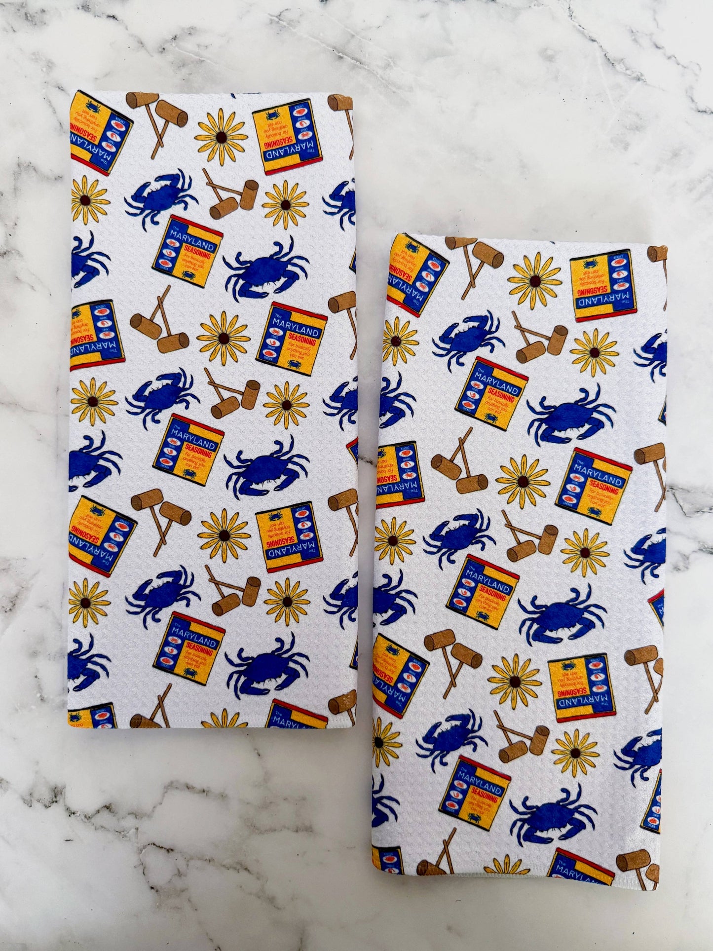 Maryland Seasoning Crab Feast Kitchen Dish Towel