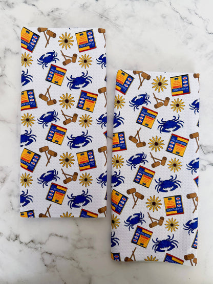 Maryland Seasoning Crab Feast Kitchen Dish Towel