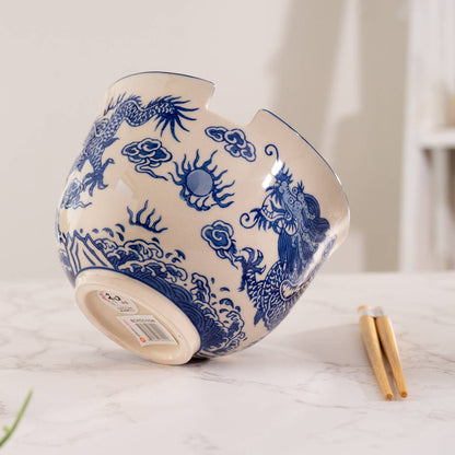 Blue Dragon Bowl With Chopsticks Set