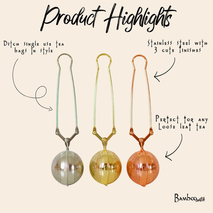 Stainless Steel Tea Strainer | Faire Market Bestseller: Rose Gold