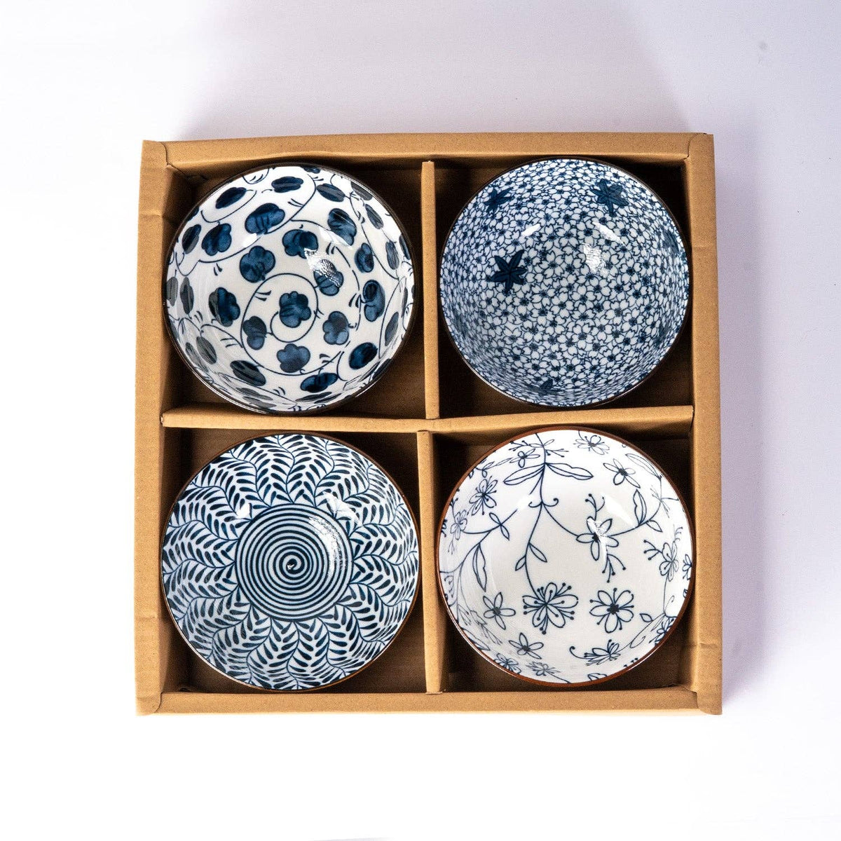 Nippon Blue 4-Piece 10 oz 4.5" Rice Bowl Gift Set
