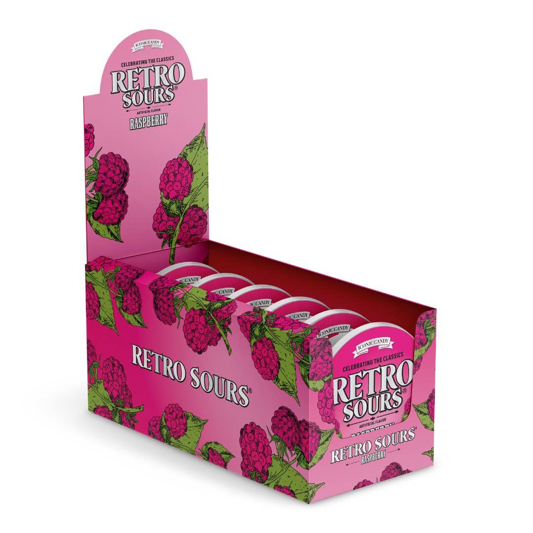 Retro Sours Raspberry Hard Candy
