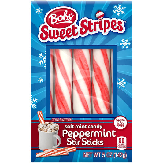 Sweet Stripes Soft Mint Candy Peppermint Stir Sticks