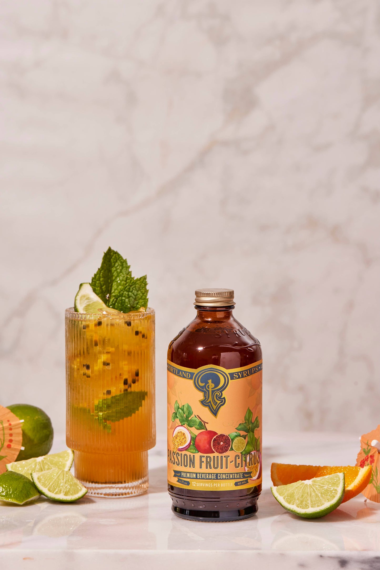 Portland Syrups | Passion Fruit Citrus Syrup 12oz  - cocktail / mocktail mixer