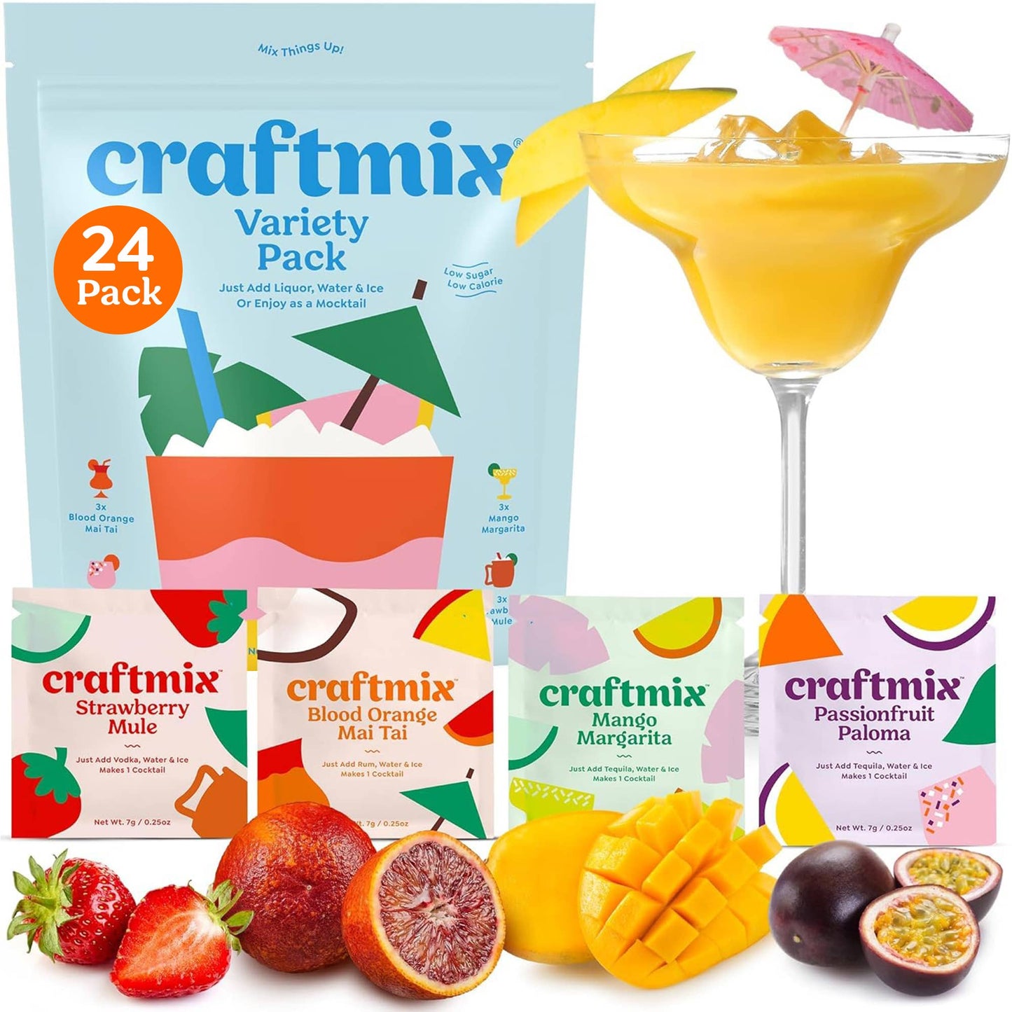 Craftmix | Variety Pack Cocktail Mixers - 12 Servings Multipack