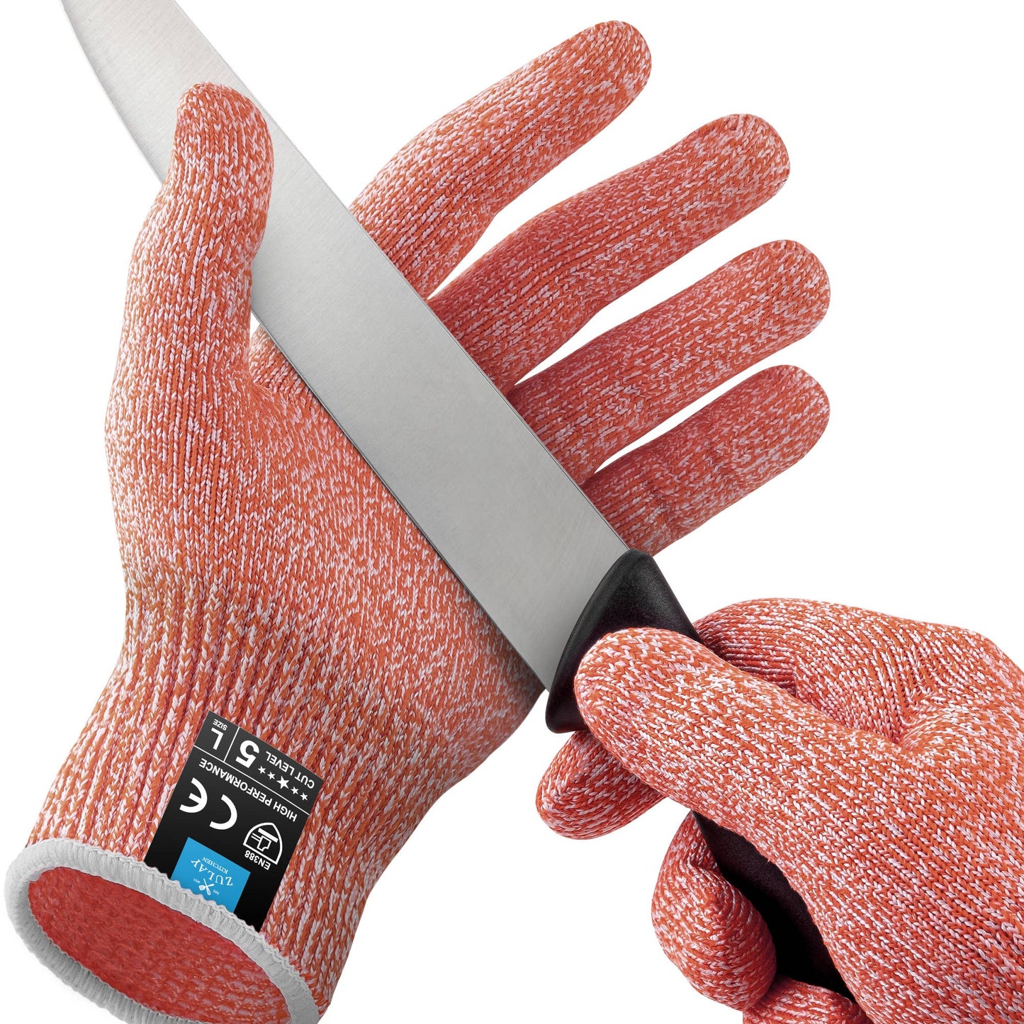 Zulay Kitchen - Cut Resistant Gloves Level 5 Protection - Large: Gray