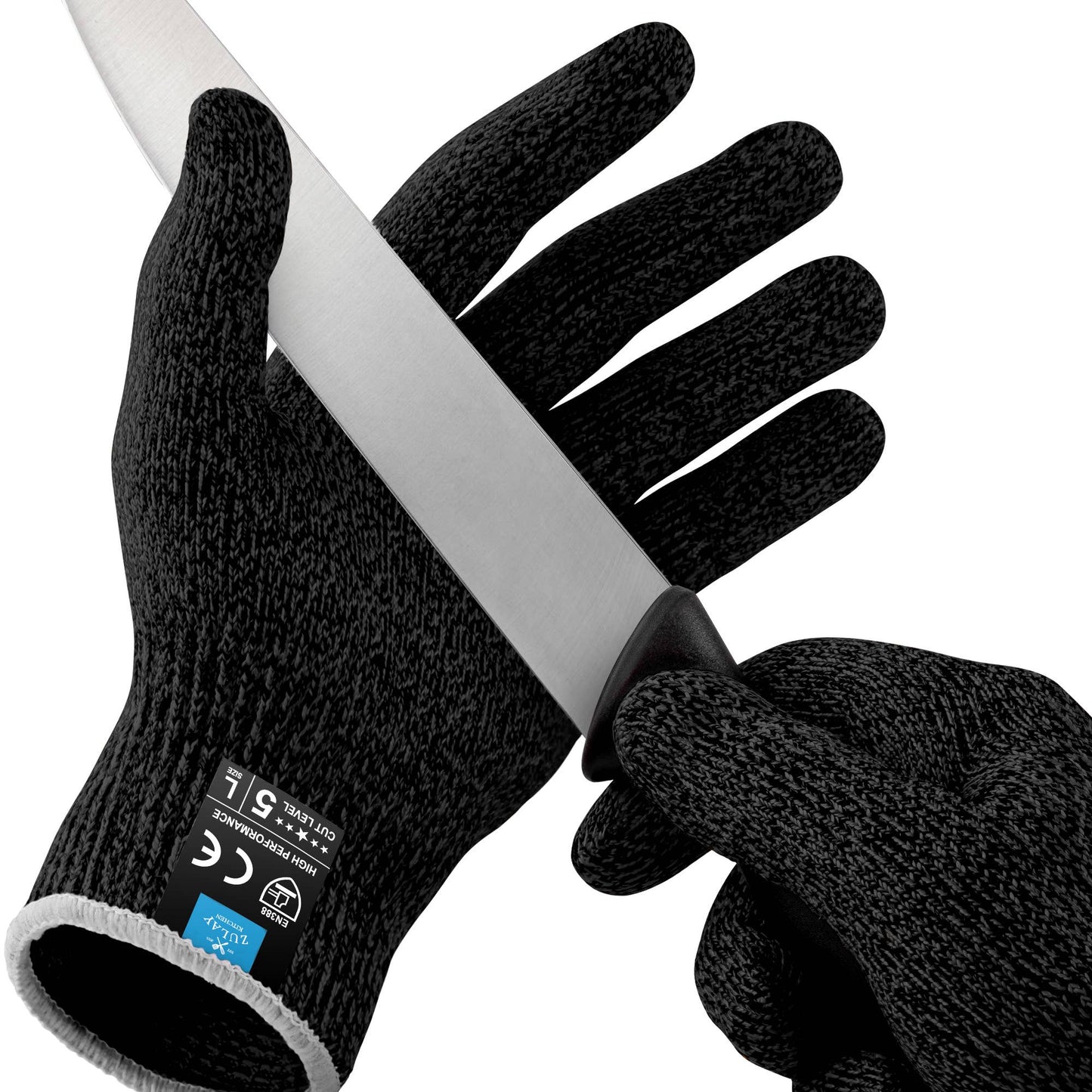 Zulay Kitchen - Cut Resistant Gloves Level 5 Protection - Large: Gray