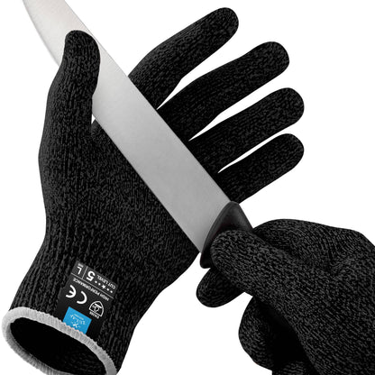 Zulay Kitchen - Cut Resistant Gloves Level 5 Protection - Large: Gray