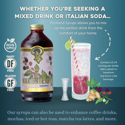Portland Syrups | Marionberry Syrup 12oz - cocktail / mocktail beverage mixer