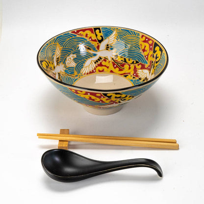 Japanese Crane Ramen Bowl Set | Urban Tokyo