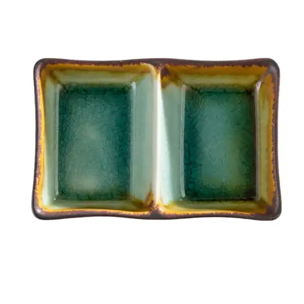 Midori Kanyu 4oz  Divided Rectangle Sauce Dish
