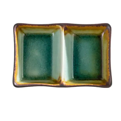 Midori Kanyu 4oz  Divided Rectangle Sauce Dish