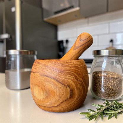 Teak Mortar and Pestle