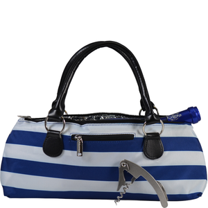 Primeware Inc. - Wine Clutch Blue Stripe Insulated Single Bottle