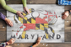 Lantern Press - Maryland Collection Puzzles Crab Flag