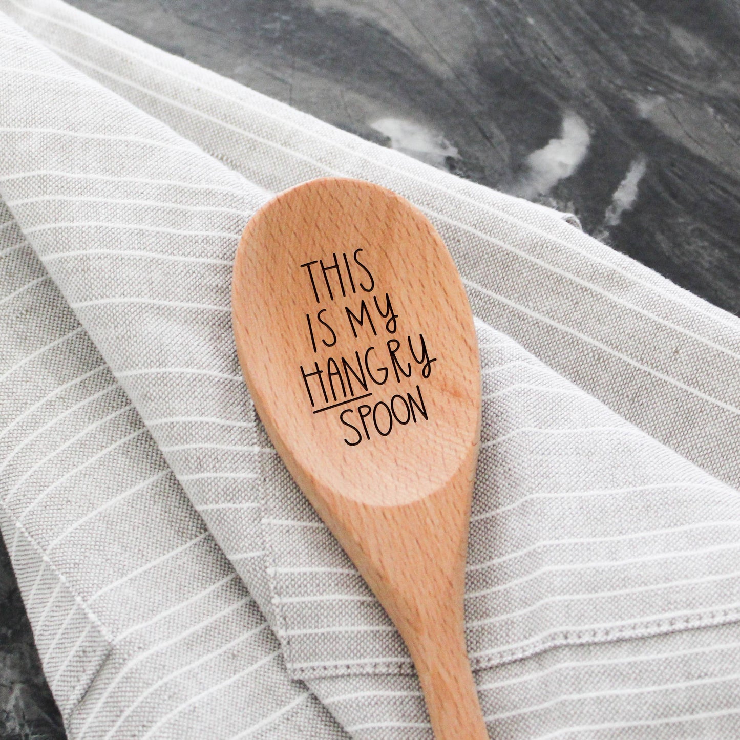 The Homebody Society - This is My Hangry Spoon - Beechwood Serving Spoon