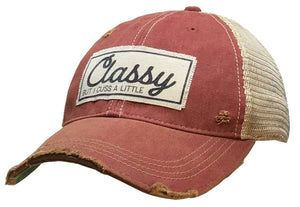 Vintage Life - Classy But I Cuss A Little Distressed Trucker Cap