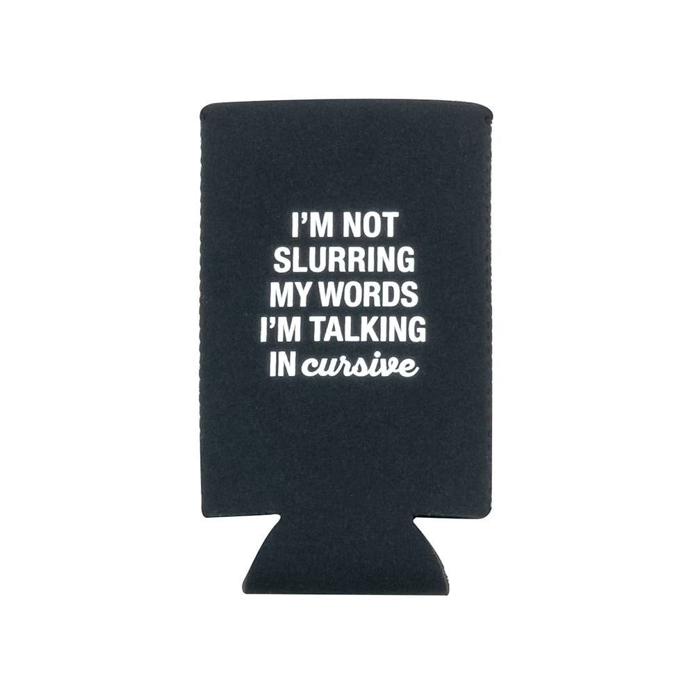 ABOUT FACE DESIGNS, INC. - Cursive Slim Koozie